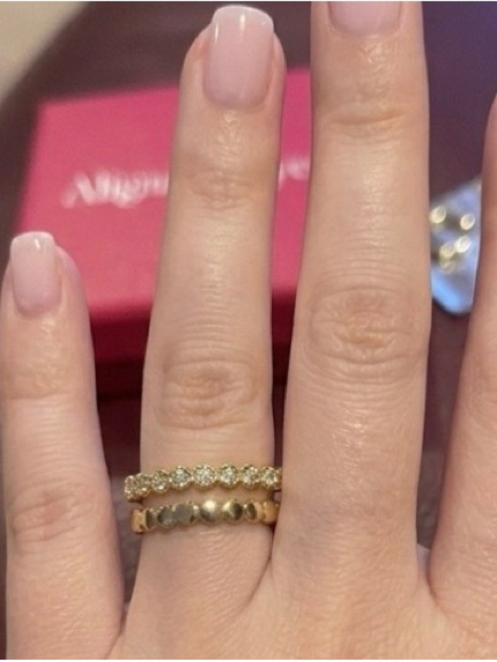 CZ Pave & Gold Plated Double Stack Adjustable All In One Ring